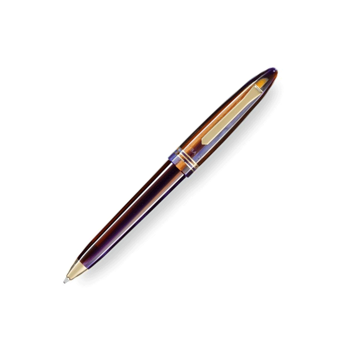 This TIBALDI Seilan Purple Bononia Ballpoint Pen 18k Gold Trim has 3 rings around the top for distinctive branding. 