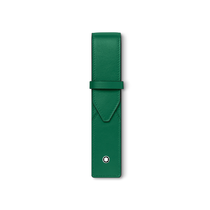 Montblanc's Meisterstück Selection Soft Pen Pouch in Scottish Green is made with plain leather. 
