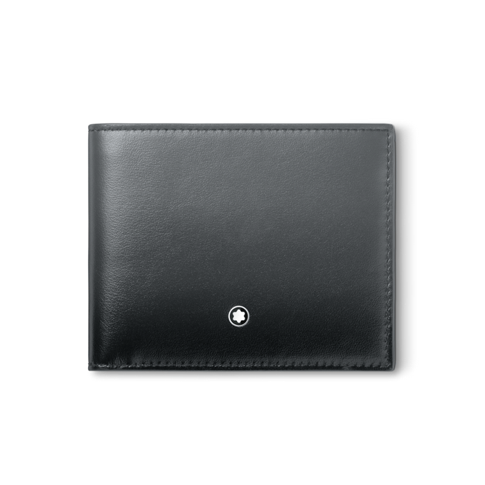 This Montblanc Meisterstück Sfumato Forged Iron Grey Wallet 6CC has the snowcap emblem on the front for recognition. 