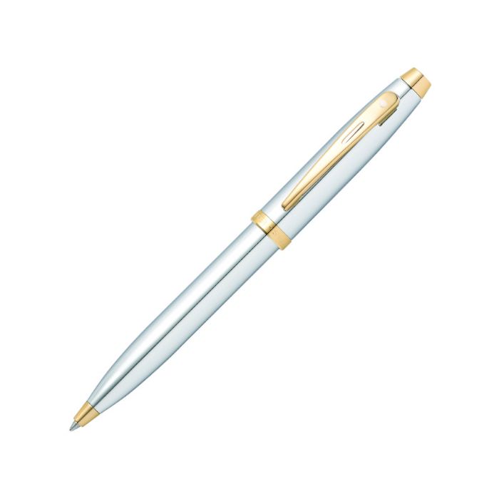 This is the Sheaffer Polished Chrome 100 Series Ballpoint Pen with Gold-Tone Trim.