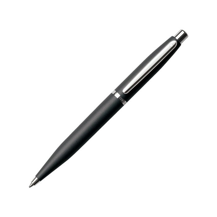 The VFM ballpoint pen in matte black has an elegantly modern design.