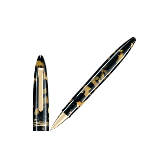 This TIBALDI Black and Gold Bononia 18k Gold Rollerball Pen has a luxe finish with the gold-plated trims. 