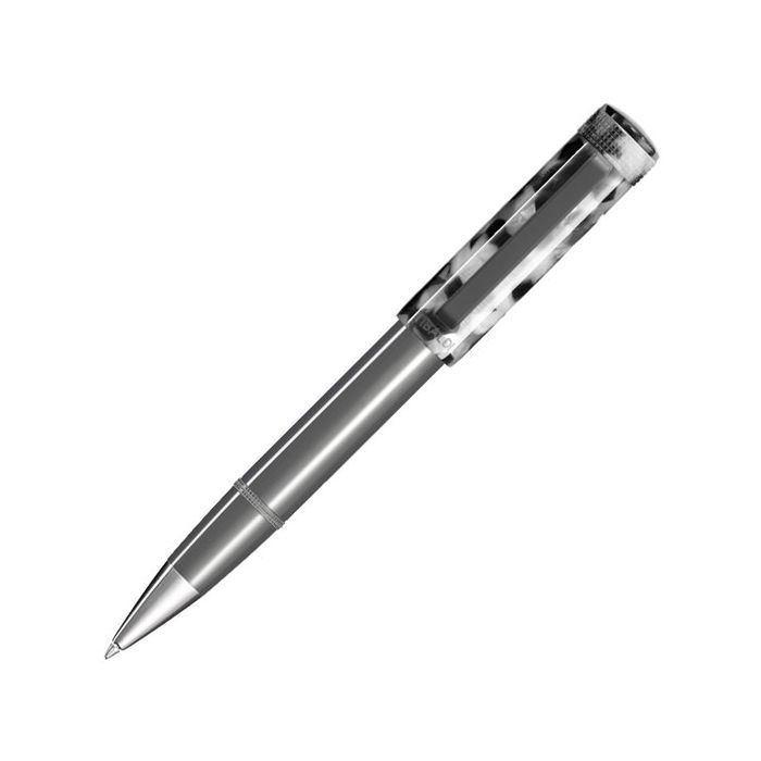 This Stonewash Grey Perfecta Ballpoint Pen has been designed by TIBALDI.
