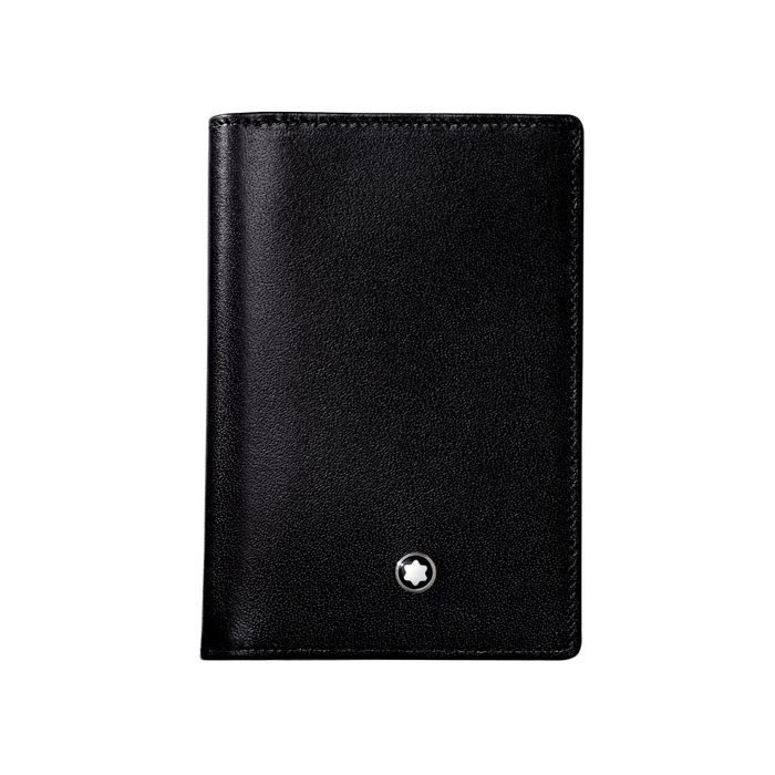 Montblanc Business Card holder comes in a black leather material.