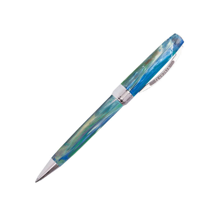 This Visconti Van Gogh Wheatfield Under Thunderclouds Ballpoint has been made with resin and palladium-plated trims. 