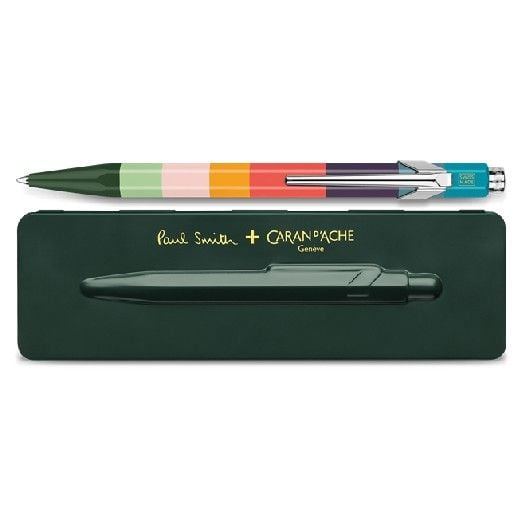 Caran d`Ache & Paul Smith 849 'Artist Stripe' Ballpoint Pen with Racing Green Case