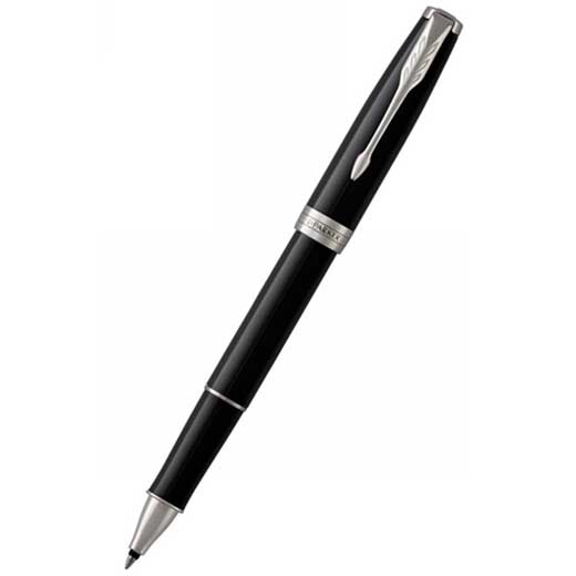 Sonnet, Black Lacquer with Chrome Trim Rollerball Pen