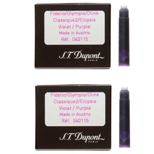 Purple Fountain Pen Ink Cartridges 2x Pack of 6