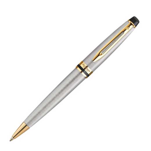 Expert, Stainless Steel with Gold Trim Ballpoint Pen