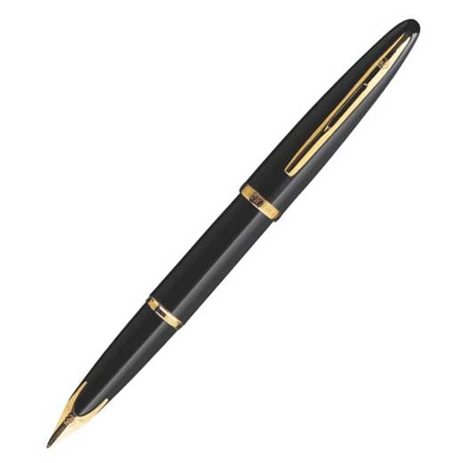 Carene, Black Lacquer with Gold Trim Fountain Pen