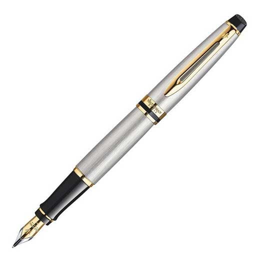 Expert, Stainless Steel with Gold Trim Fountain Pen