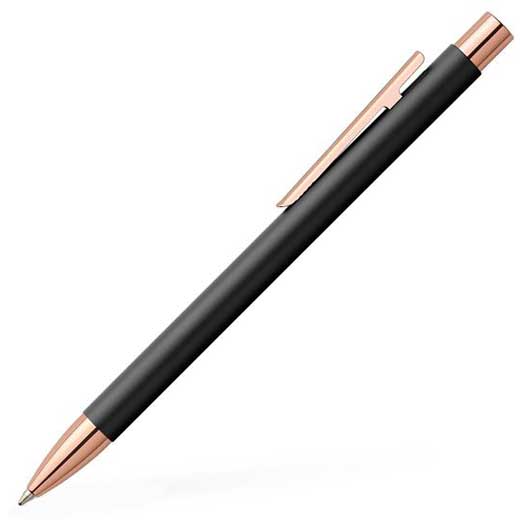 Neo Slim, Matte Black Lacquer and Rose Gold Ballpoint Pen
