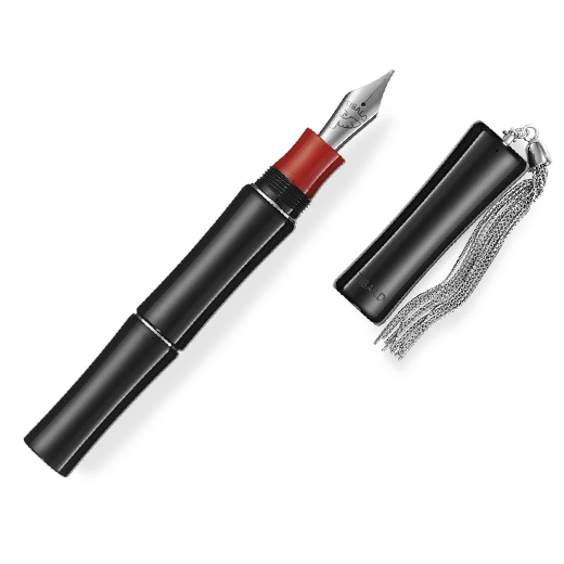 Rich Black Bamboo Fountain Pen with Tassel