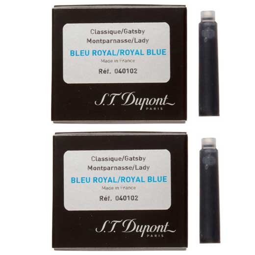 Royal Blue Ink Fountain Pen Cartridges 2 x Packs of 6