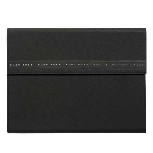 Ribbon Black Rubberised A4 Folder