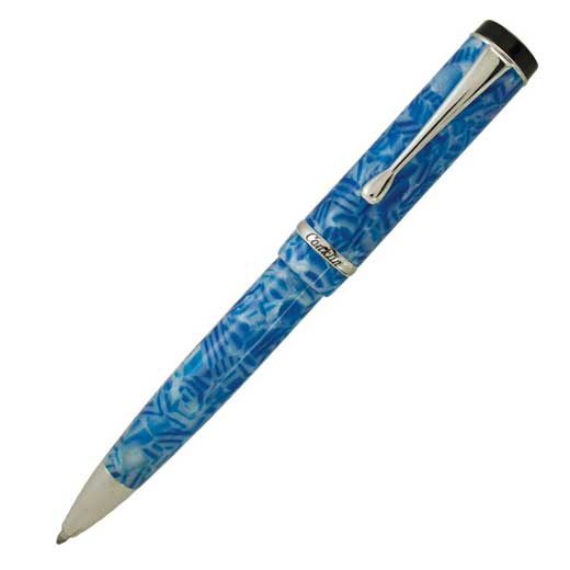 Duragraph, Ice Blue Lacquer with Chrome Trim Ballpoint Pen