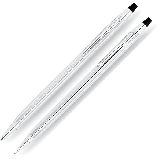 Classic Century Ballpoint Pen and Pencil Set, Lustrous Chrome