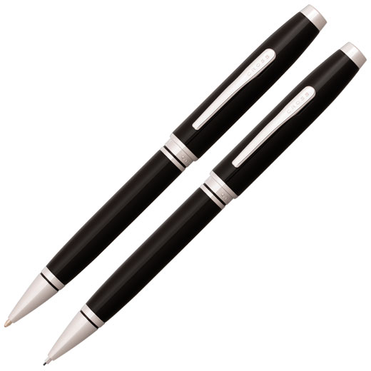 Coventry Black Lacquer Ballpoint Pen & Pencil Set