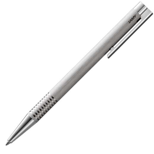 Logo, Brushed Stainless Steel Ballpoint Pen