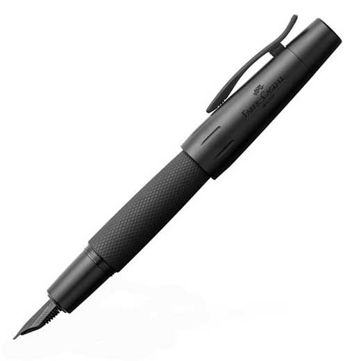E-Motion, Pure Black Aluminium Fountain Pen with Medium Nib