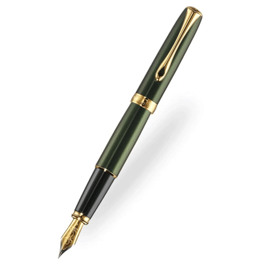 Excellence Evergreen Gold Trim Fountain Pen