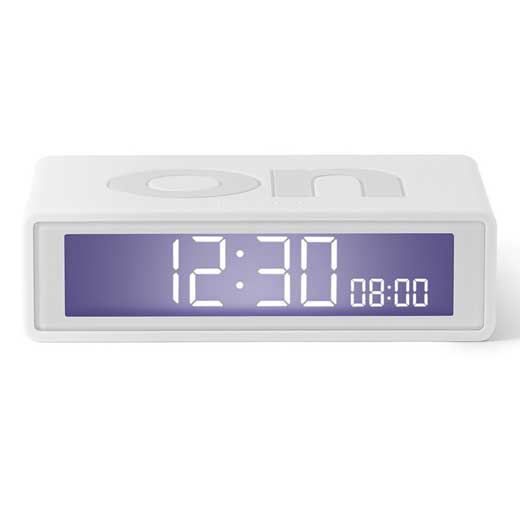 White Flip+ Travel Alarm Clock