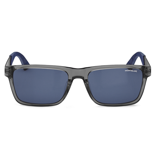 Rectangular Grey Acetate Framed Sunglasses
