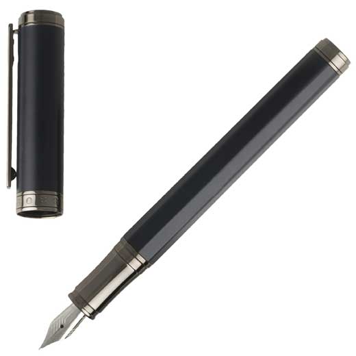 Step, Blue Lacquer and Gunmetal Fountain Pen