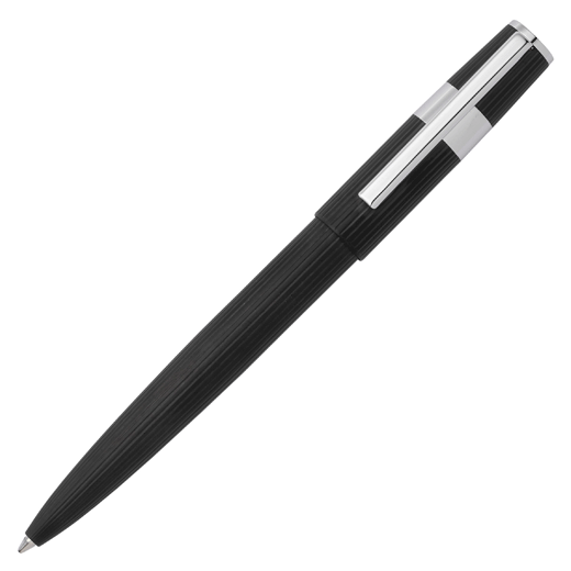 Gear Pinstripe Black & Chrome Ballpoint Pen