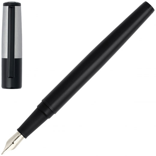 Gear Minimal Black & Chrome Fountain Pen