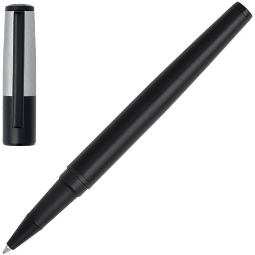 Gear Minimal Black & Chrome Rollerball Pen