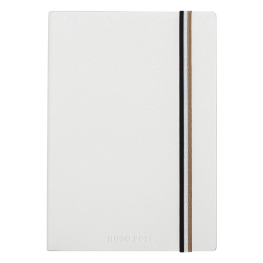 Iconic White PU Leather Lined A5 Notebook