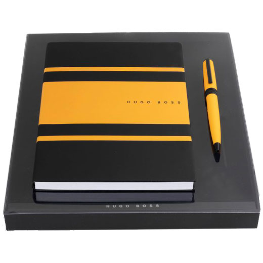 Gear Matrix Yellow Ballpoint Pen & A5 Notebook Set