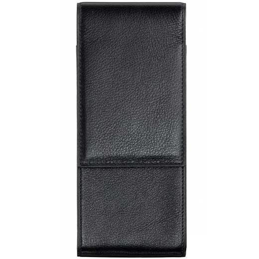 Soft Grain Leather A 203 Black 3 Pen Case