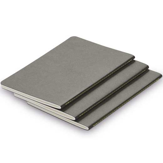 Softcover Set of 3 Paper Booklets Grey A5
