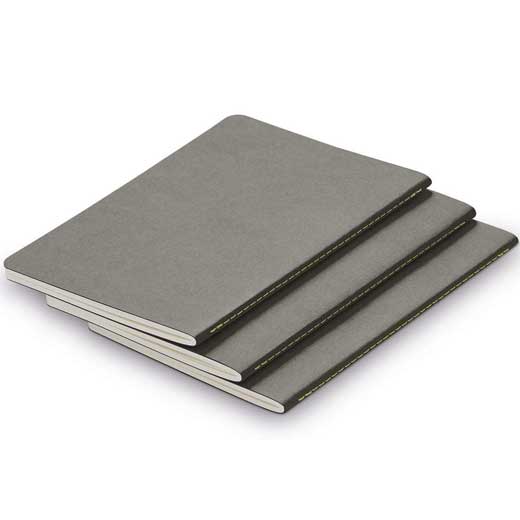 Softcover Set of 3 Paper Booklets Grey A6 