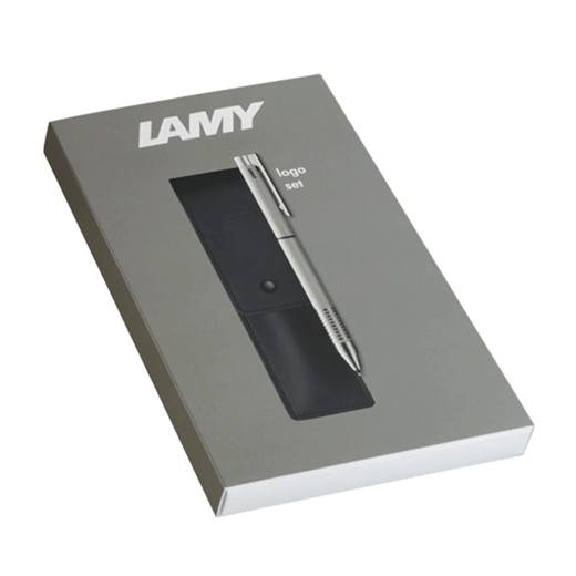 Logo Twin Pen Set with Leather Case