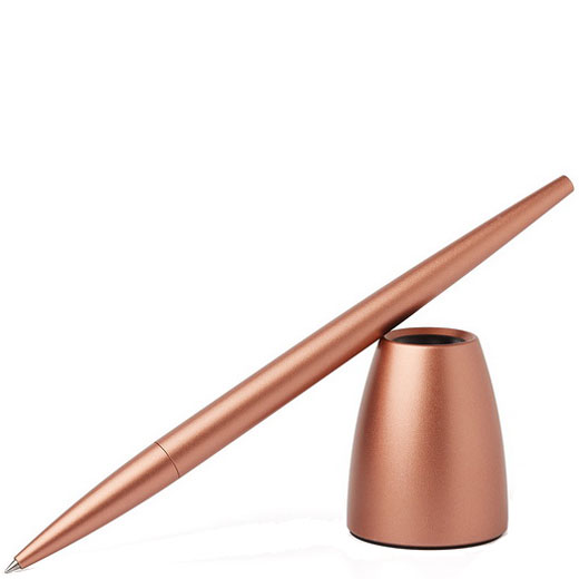 Scribalu Pink Gold Rollerball Pen with Base