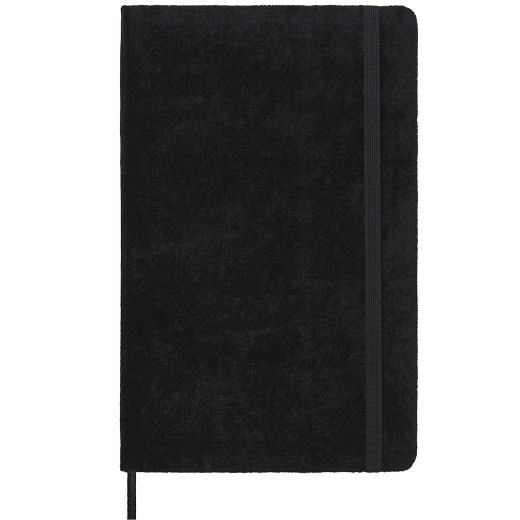Black Lined Velvet Collection Medium Notebook with Gift Box