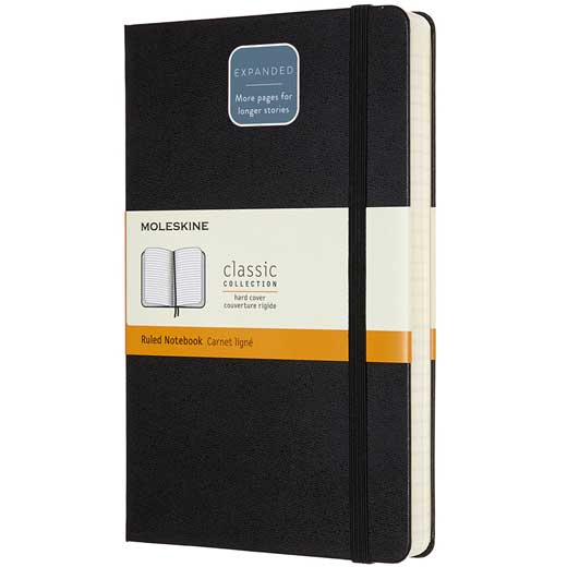 Black Lined Hard Cover A5 Classic Notebook
