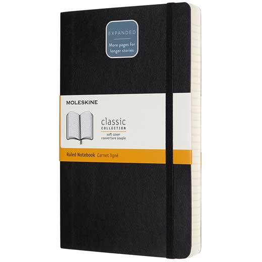 Black Lined Soft Cover A5 Classic Notebook