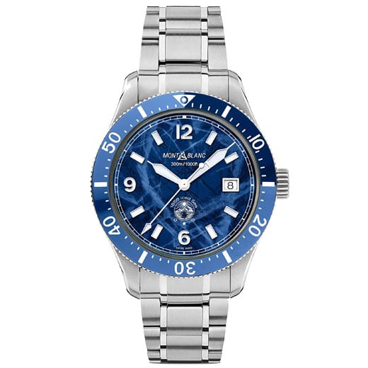 Iced Sea Blue Automatic Date 1858 Watch