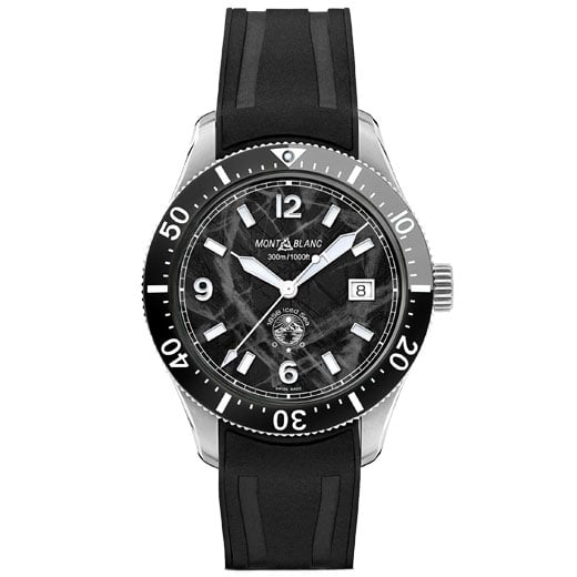 Iced Sea Black Rubber Automatic Date 1858 Watch
