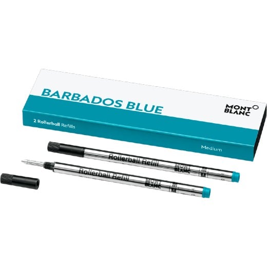 Barbados Blue Medium Rollerball Pen Refills