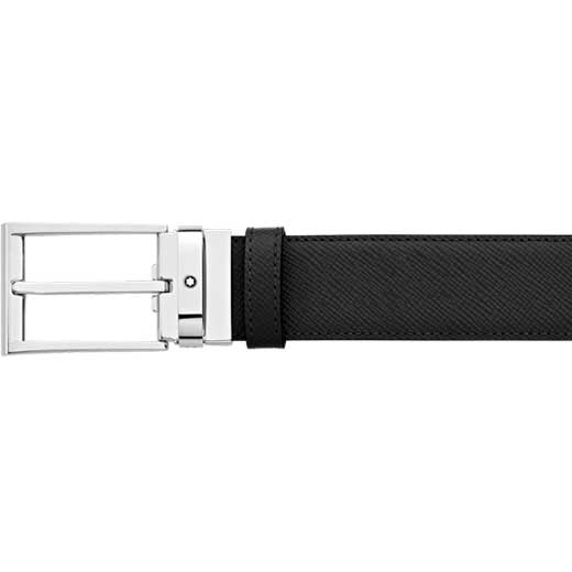 Contemporary Line Trapeze Reversible Textured Leather Belt