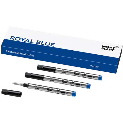 Royal Blue Medium Small Rollerball Pen Refills