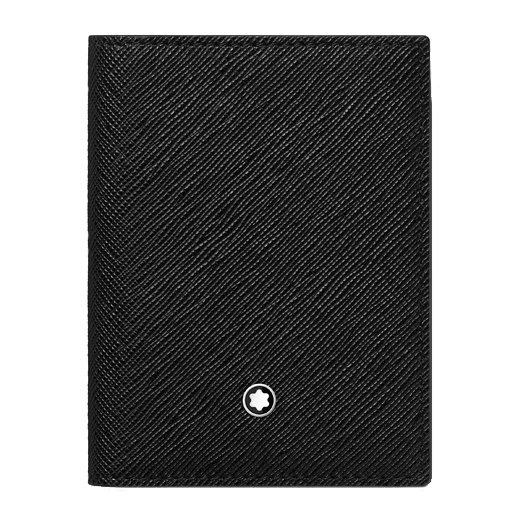 Sartorial Black Saffiano Leather Business Card Holder 4CC