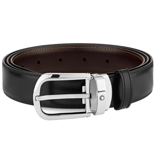 Business Line Curved Horseshoe Pin Buckle Reversible Belt