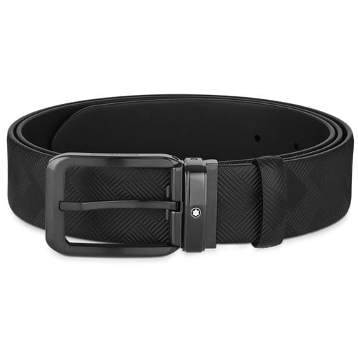 Extreme 3.0 Rectangular/Rounded PVD-Coated Pin Buckle Black Reversible Belt