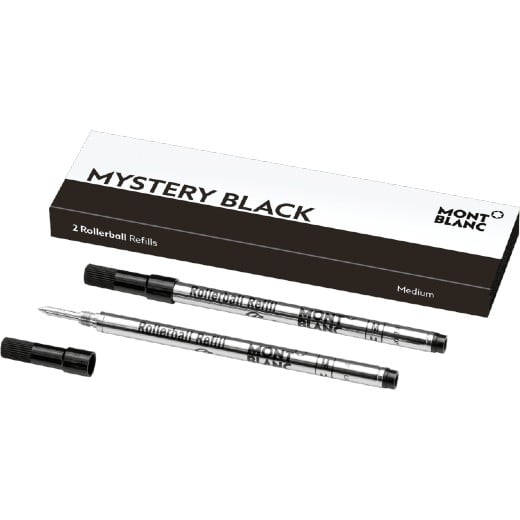 Mystery Black Medium Rollerball Pen Refills